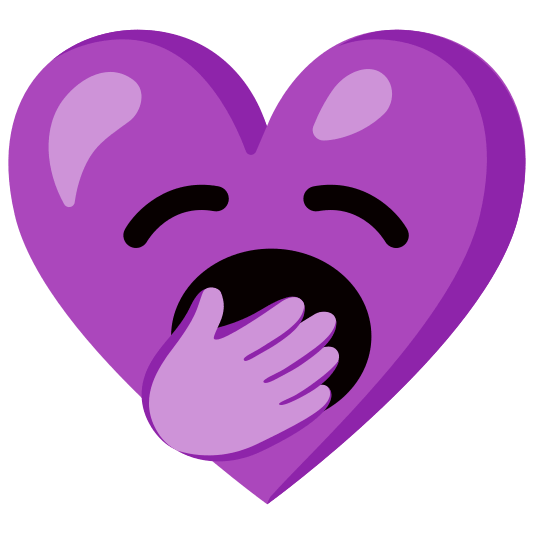 Yawning face and Purple heart