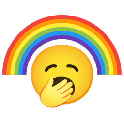 yawning face and rainbow