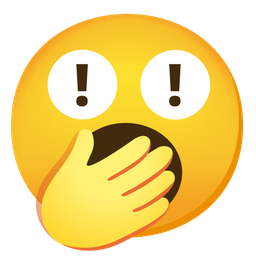 yawning face and red exclamation mark