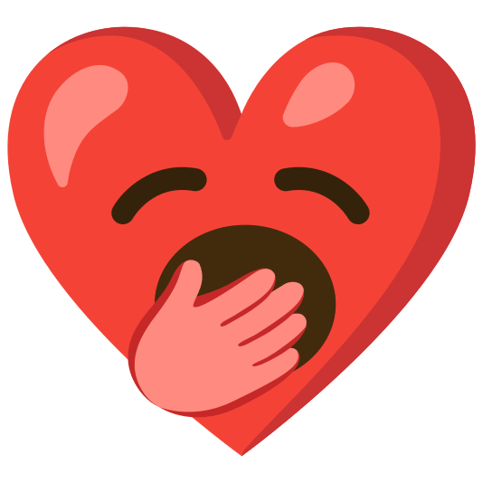 Yawning face and Red heart