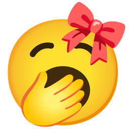 yawning face and ribbon