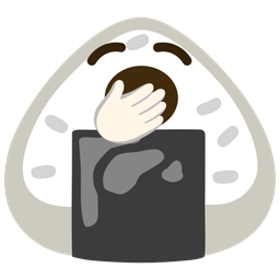 yawning face and rice ball