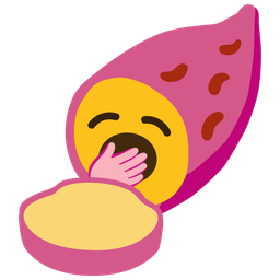 yawning face and roasted sweet potato