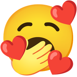 Yawning face and Smiling face with hearts
