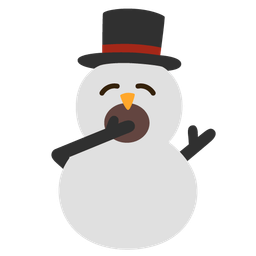 yawning face and snowman without snow