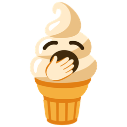 yawning face and soft ice cream