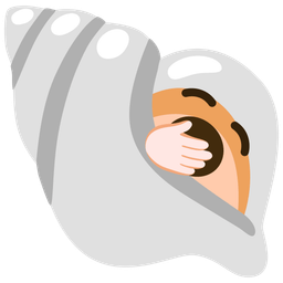 yawning face and spiral shell