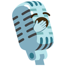 yawning face and studio microphone