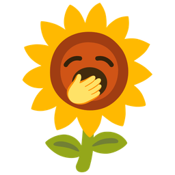 yawning face and sunflower