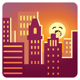 Yawning face and Sunset