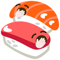 yawning face and sushi