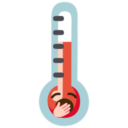 yawning face and thermometer