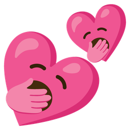 yawning face and two hearts