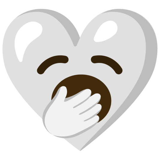 Yawning face and White heart