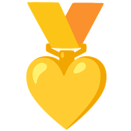 yellow heart and 1st place medal