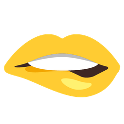 yellow heart and biting lip