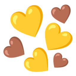 yellow heart and brown heart