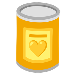 yellow heart and canned food