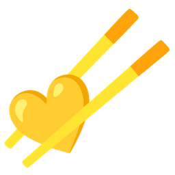 yellow heart and chopsticks