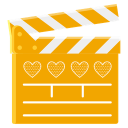 yellow heart and clapper board