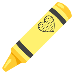 yellow heart and crayon