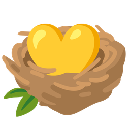 yellow heart and empty nest