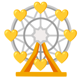 yellow heart and ferris wheel