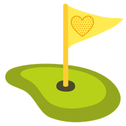 yellow heart and flag in hole