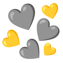 yellow heart and grey heart
