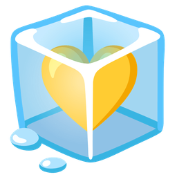 yellow heart and ice