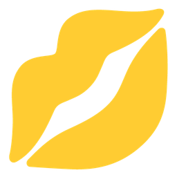 yellow heart and kiss mark