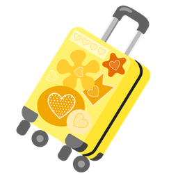 yellow heart and luggage