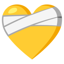 yellow heart and mending heart