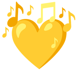 yellow heart and musical notes