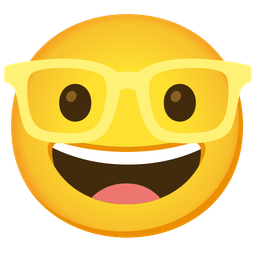 Yellow heart and Nerd face