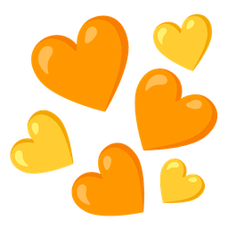 yellow heart and orange heart
