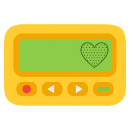 yellow heart and pager