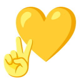yellow heart and peace symbol