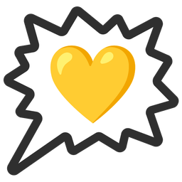 yellow heart and right anger bubble