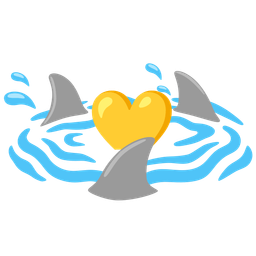 yellow heart and shark