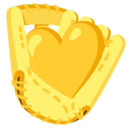 yellow heart and softball