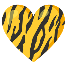 yellow heart and tiger face
