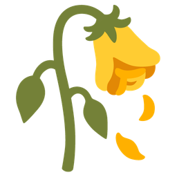 yellow heart and wilted flower