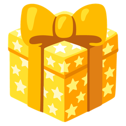 yellow heart and wrapped gift