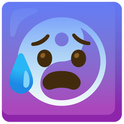 yin yang and anxious face with sweat