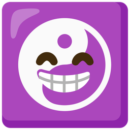 Yin yang and Beaming face with smiling eyes