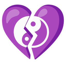 yin yang and broken heart