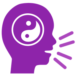 yin yang and bust in silhouette