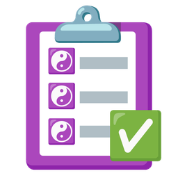 yin yang and check mark button