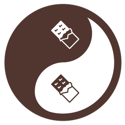 yin yang and chocolate bar